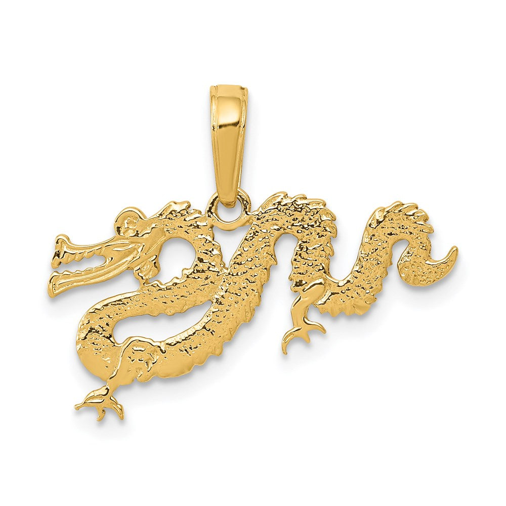 14K Yellow Gold Dragon Pendant