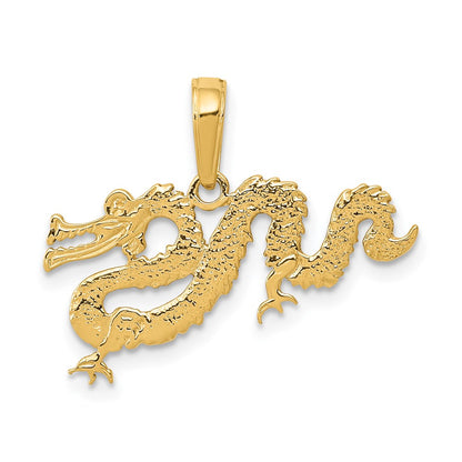 14K Yellow Gold Dragon Pendant