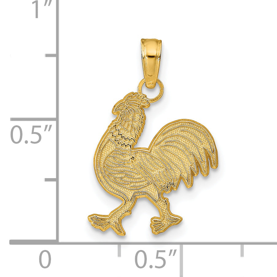 14K Yellow Gold Rooster Pendant