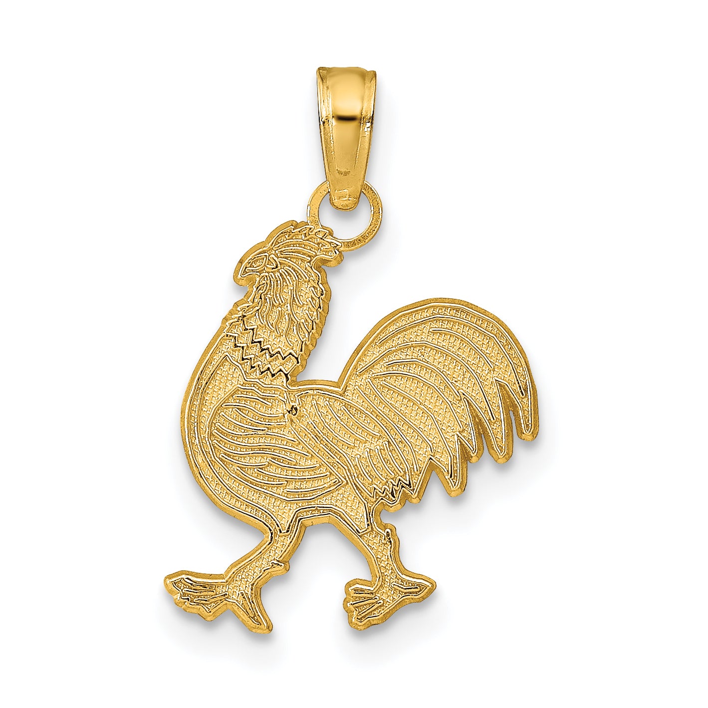 14K Yellow Gold Rooster Pendant