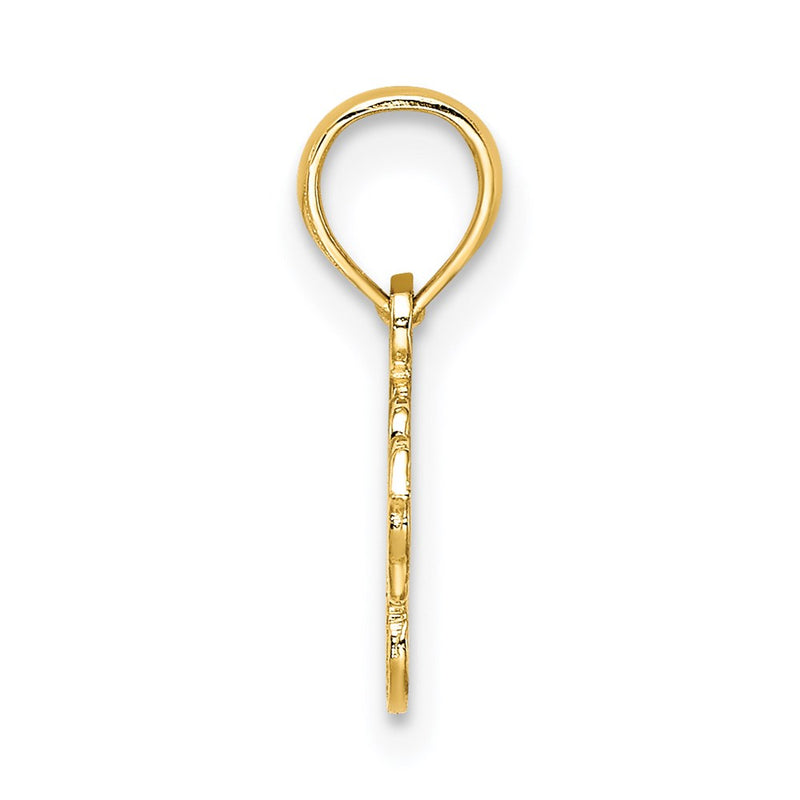 14K Yellow Gold I Heart Horses Charm