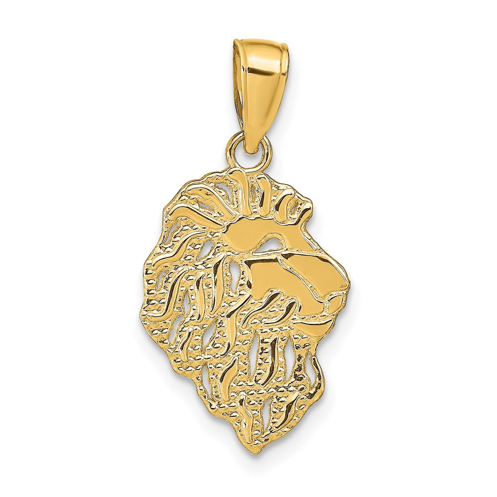 14K Yellow Gold Lion Head Pendant