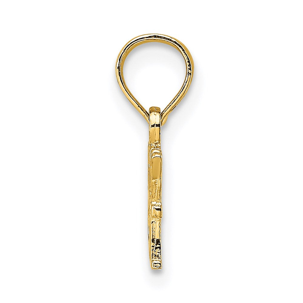 14K Yellow Gold I Heart My Cat Charm