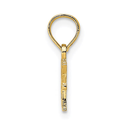 14K Yellow Gold I Heart My Cat Charm