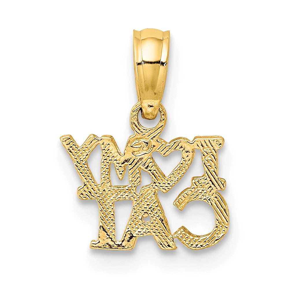 14K Yellow Gold I Heart My Cat Charm