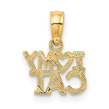 14K Yellow Gold I Heart My Cat Charm