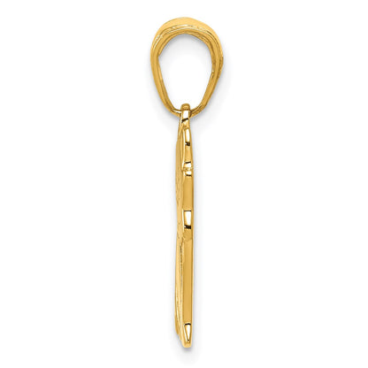 14K Yellow Gold Sitting Cat Pendant
