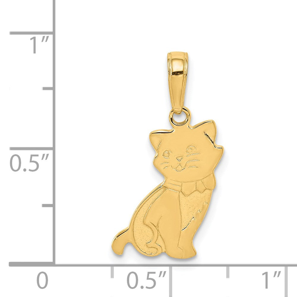 14K Yellow Gold Sitting Cat Pendant
