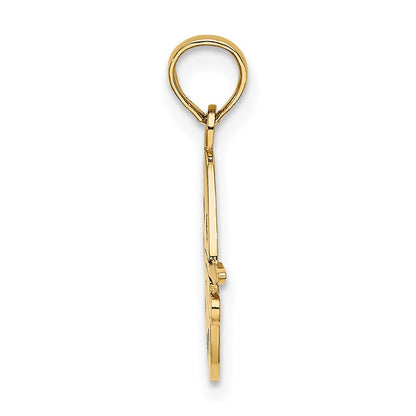 14K Yellow Gold Paint Pallet And Brushes Charm