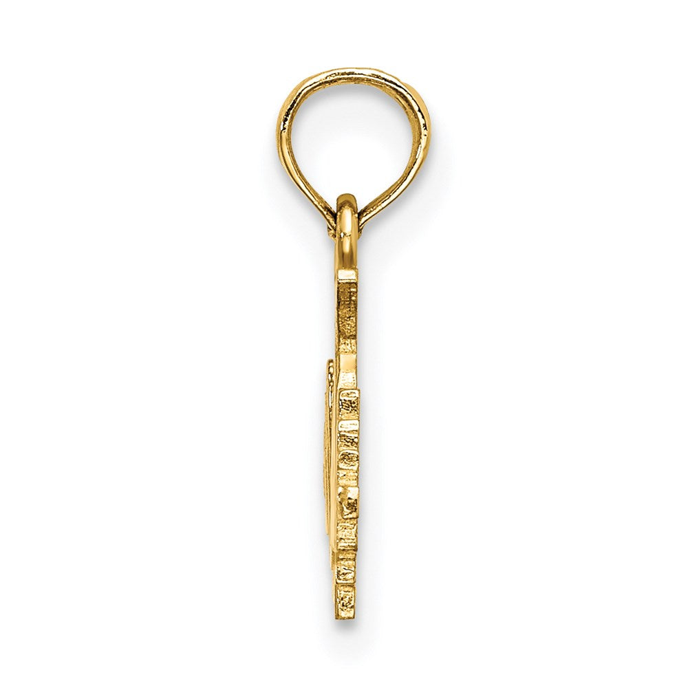 14K Yellow Gold Hand Holding Barbell Charm