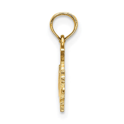 14K Yellow Gold Hand Holding Barbell Charm