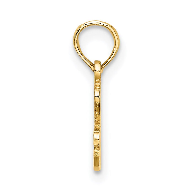14K Yellow Gold I Heart Racing Charm