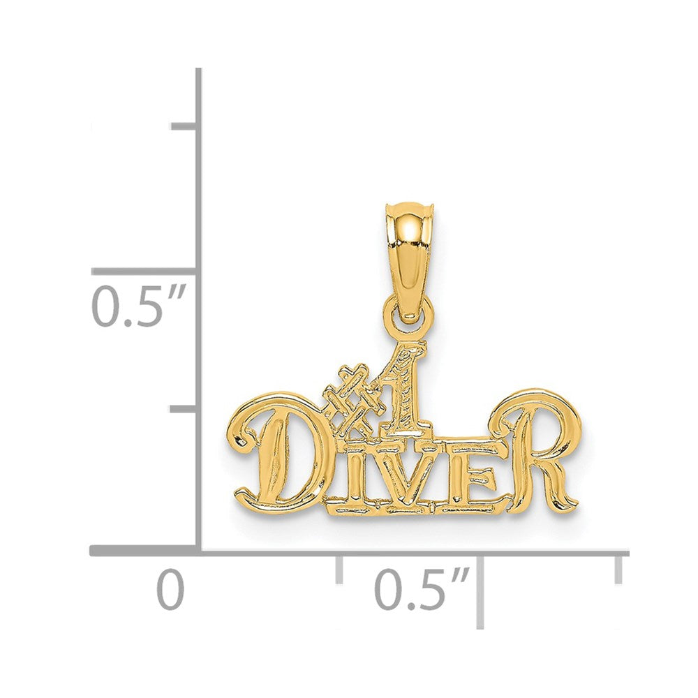 14K Yellow Gold #1 Diver Charm