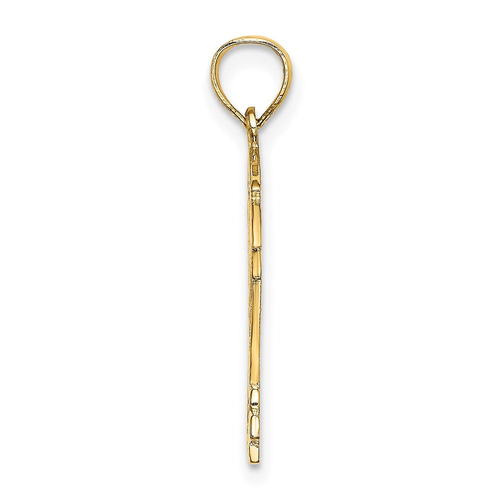 14K Yellow Gold Hockey Story Framed Charm