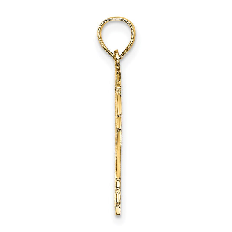 14K Yellow Gold Hockey Story Framed Charm