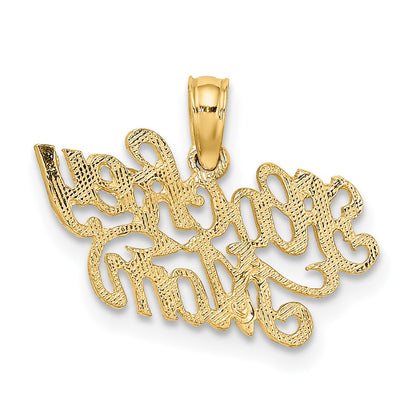 14K Yellow Gold Hockey Mom Charm
