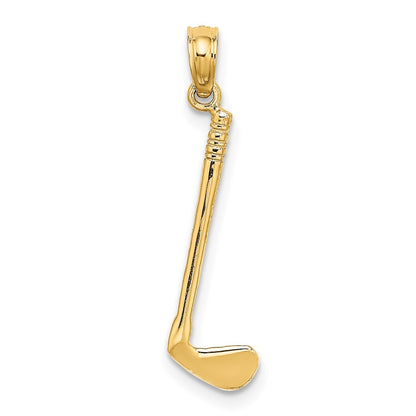 14K Yellow Gold 3-D Club Charm