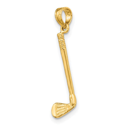 14K Yellow Gold 3-D Club Charm