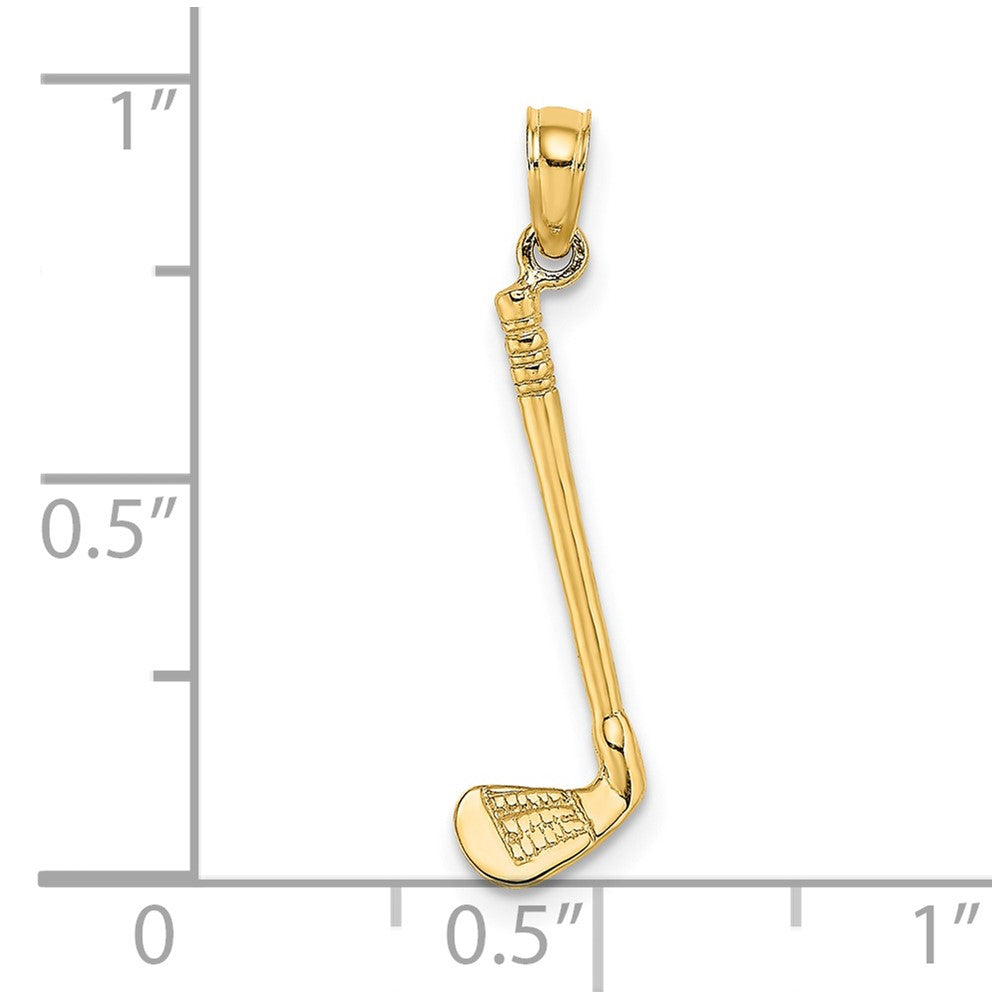 14K Yellow Gold 3-D Club Charm