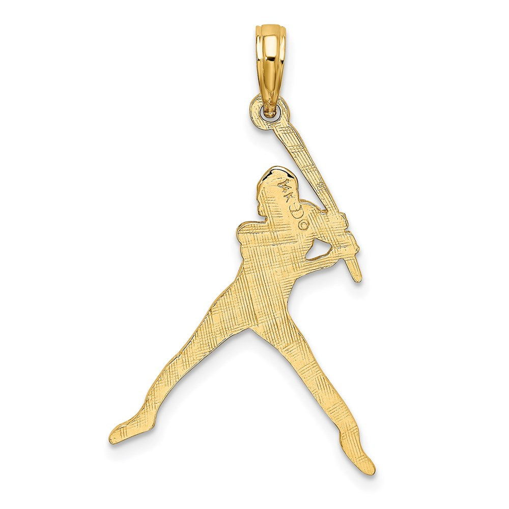 14K Yellow Gold Baseball Batter Charm
