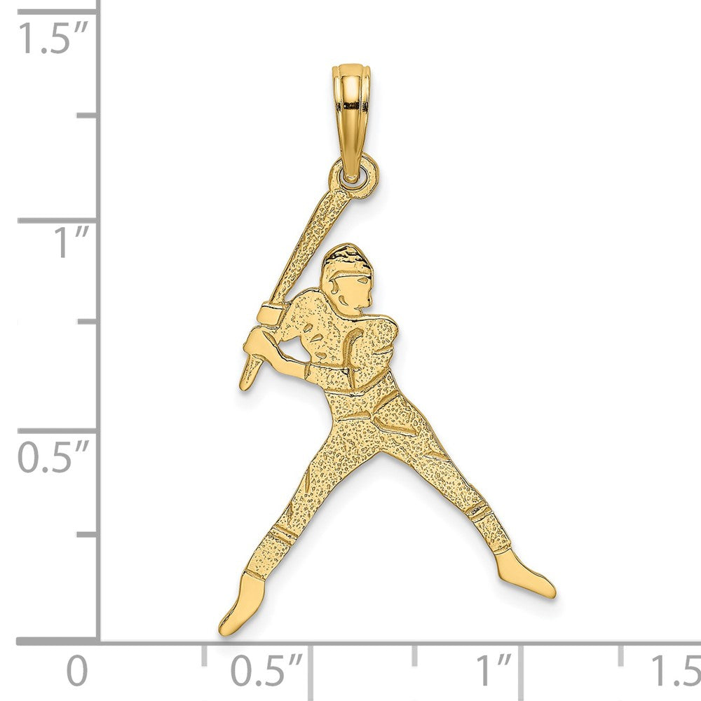 14K Yellow Gold Baseball Batter Charm