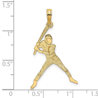 14K Yellow Gold Baseball Batter Charm