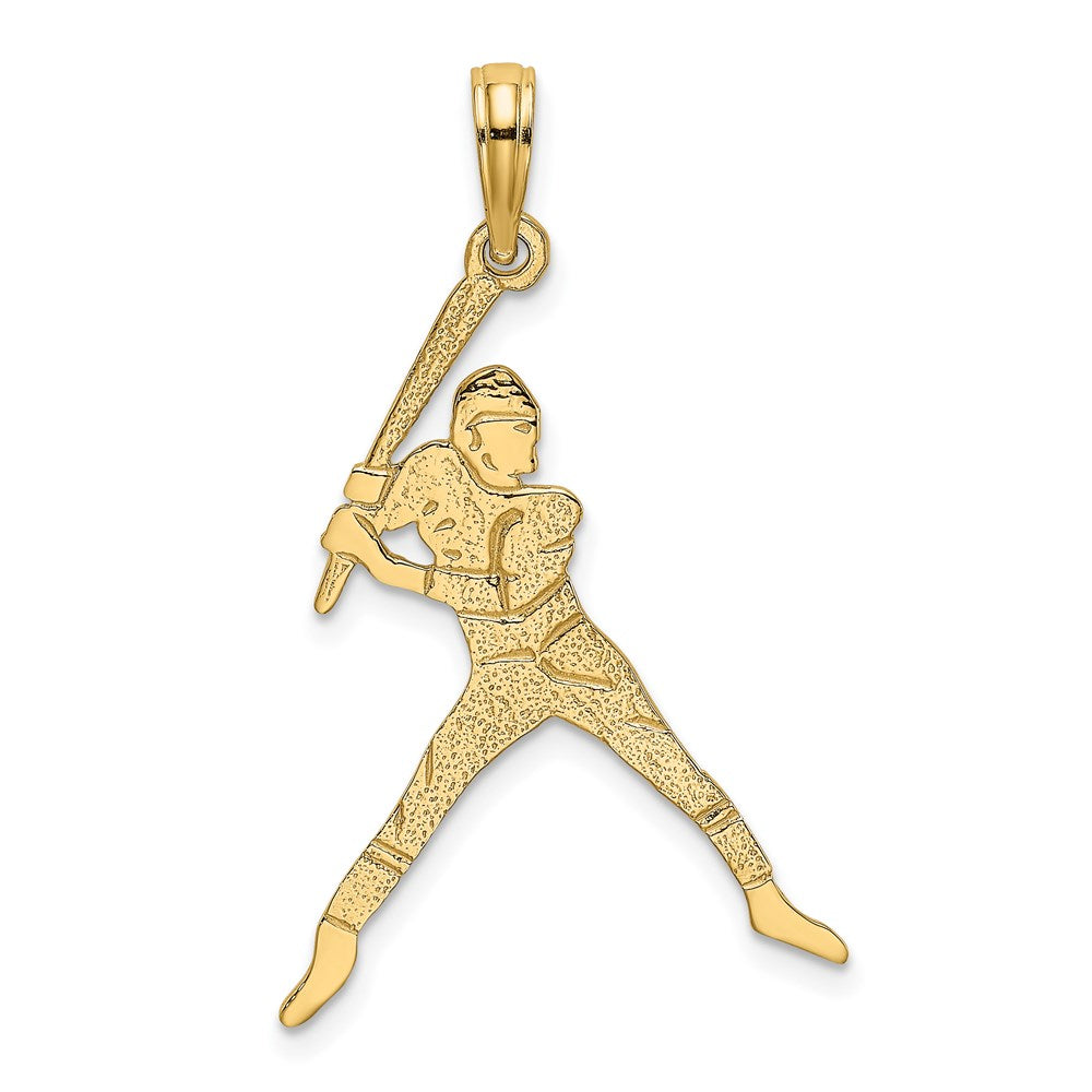 14K Yellow Gold Baseball Batter Charm