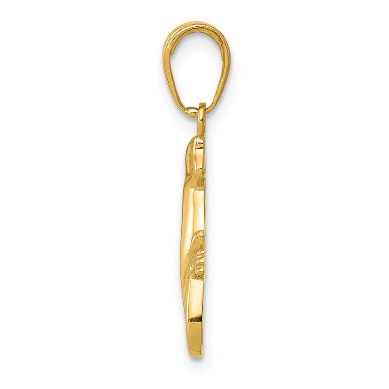 14K Yellow Gold Polished Gecko Pendant