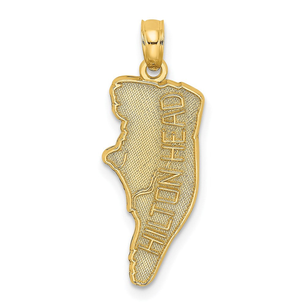 14K Yellow Gold Hilton Head Map Charm