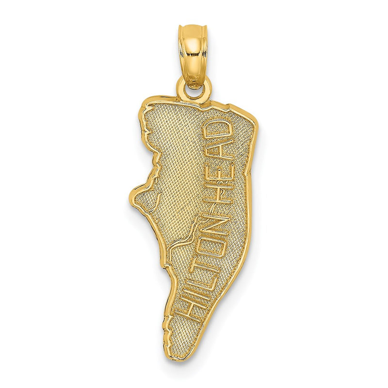 14K Yellow Gold Hilton Head Map Charm