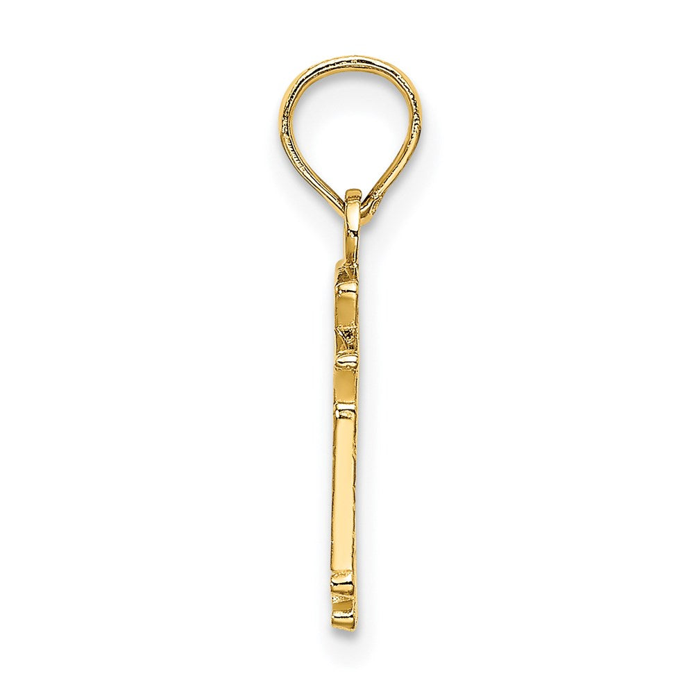 14K Yellow Gold Polished Sf Cable Car Charm
