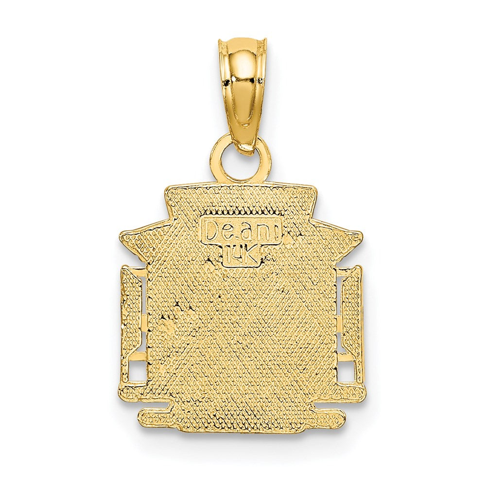 14K Yellow Gold Polished Sf Cable Car Charm