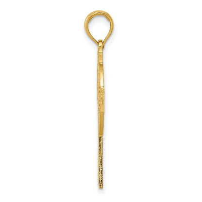 14K Yellow Gold Polished Celtic Cross Pendant