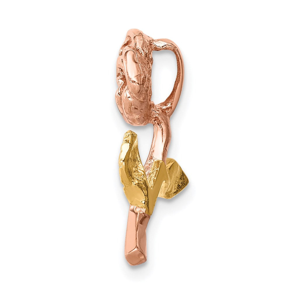 14K Two-Tone Rose Chain Slide