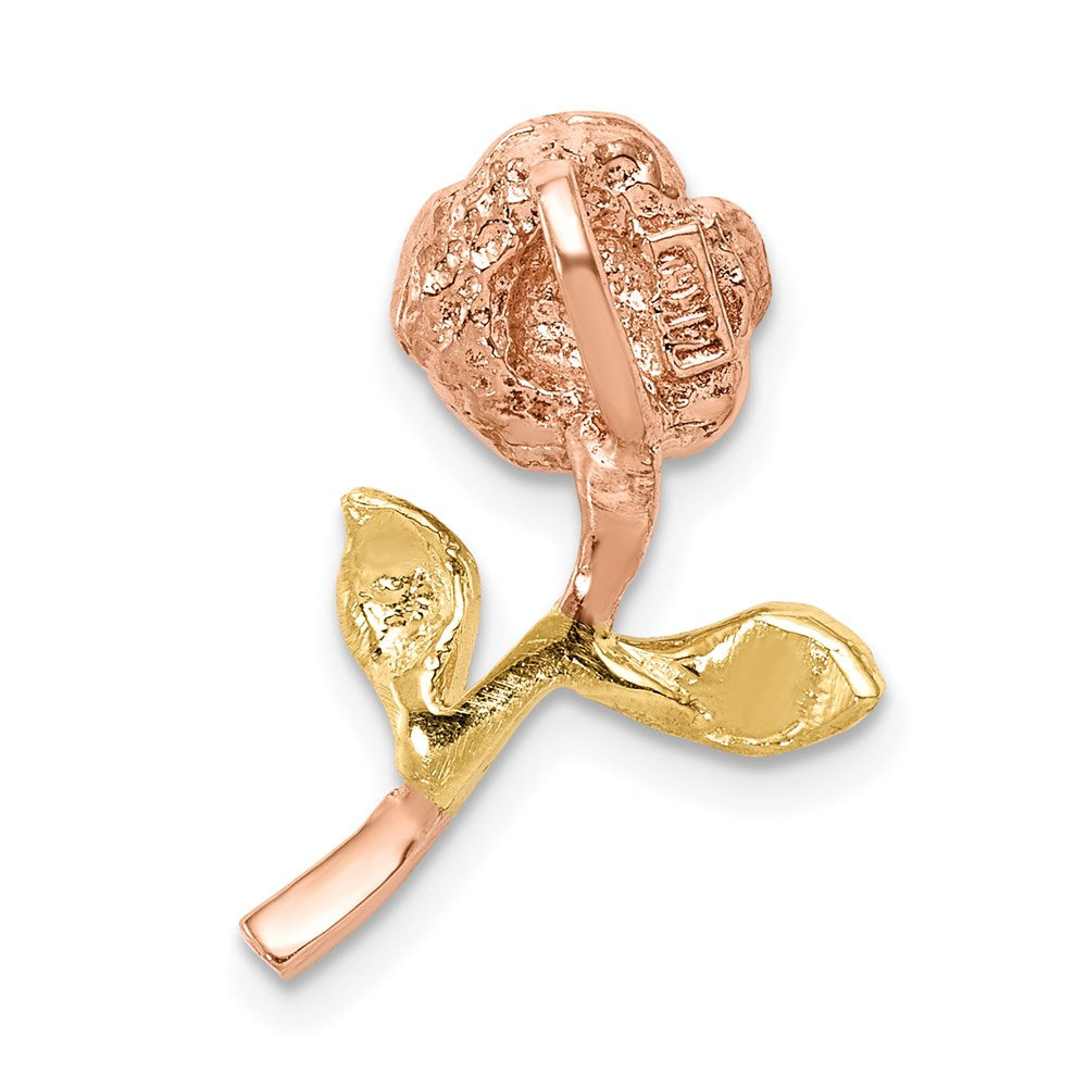 14K Two-Tone Rose Chain Slide