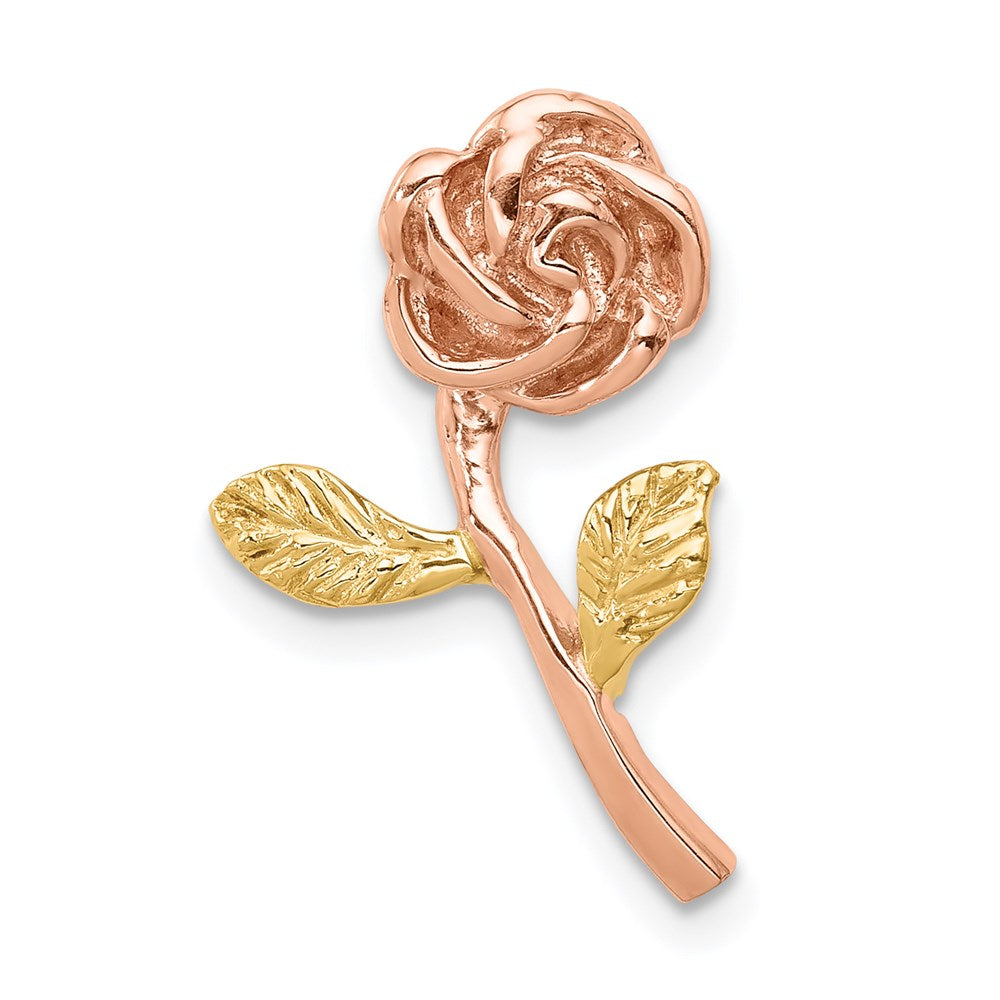 14K Two-Tone Rose Chain Slide
