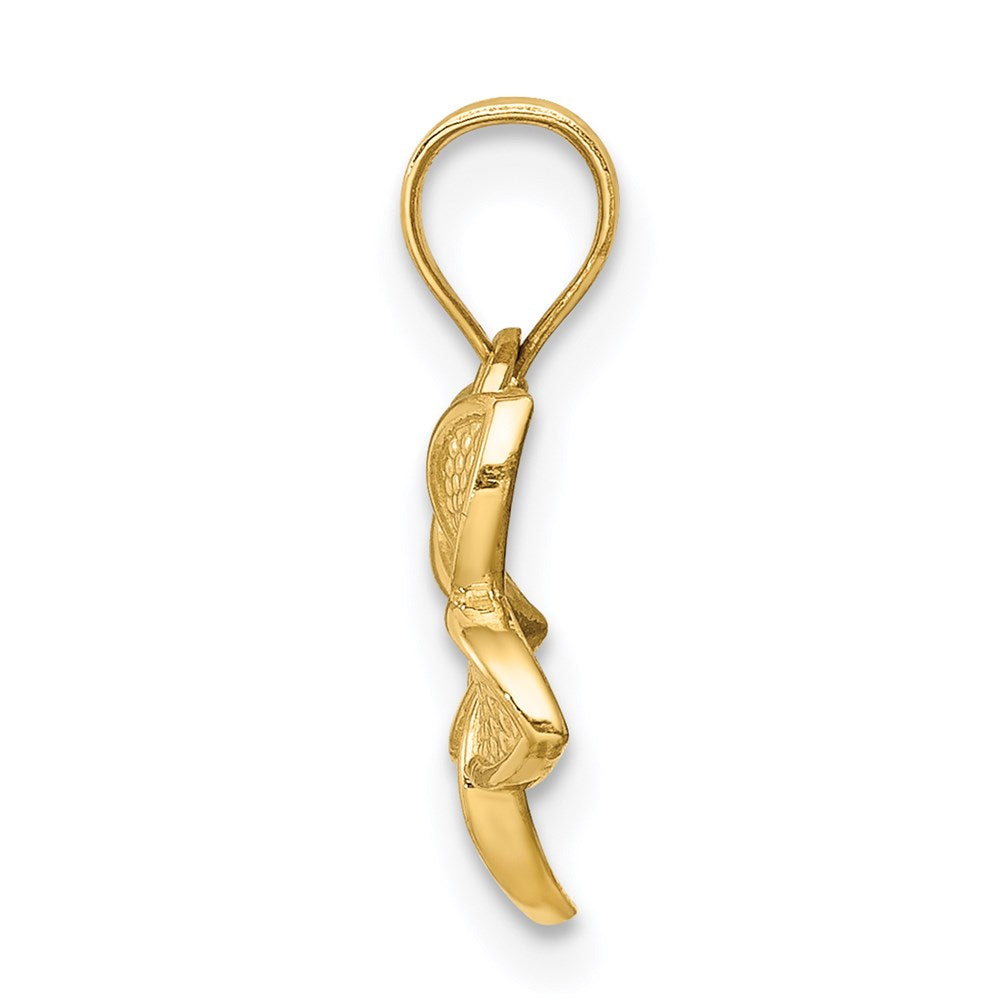 14K Yellow Gold Polished Plumeria Pendant