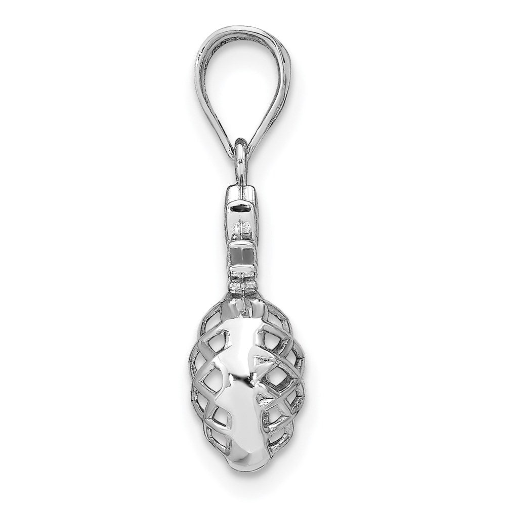 14K White Gold Polished 3D Pineapple Pendant