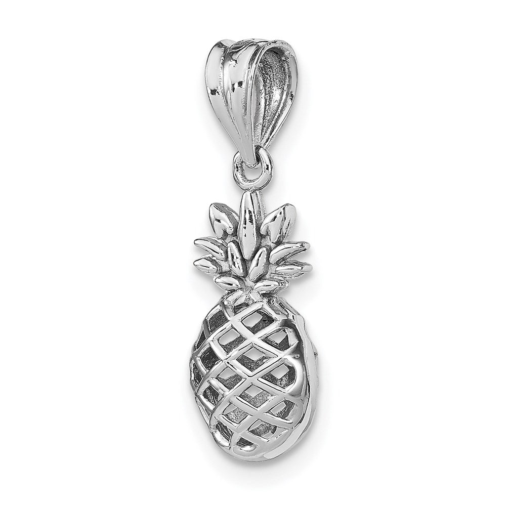 14K White Gold Polished 3D Pineapple Pendant