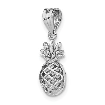 14K White Gold Polished 3D Pineapple Pendant