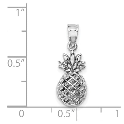 14K White Gold Polished 3D Pineapple Pendant