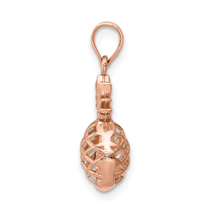 14K Rose Gold Polished 3D Pineapple Pendant
