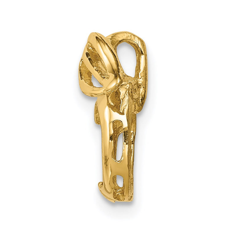 14K Yellow Gold Polished Cut-Out Apple Chain Slide
