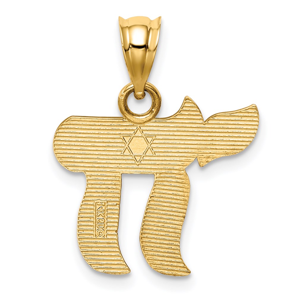 14K Yellow Gold Polished Chai Pendant