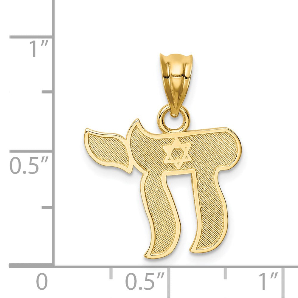 14K Yellow Gold Polished Chai Pendant