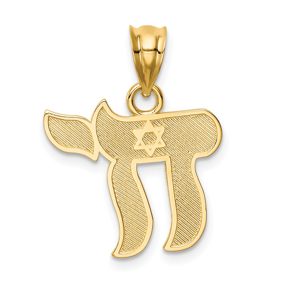 14K Yellow Gold Polished Chai Pendant