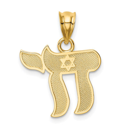 14K Yellow Gold Polished Chai Pendant