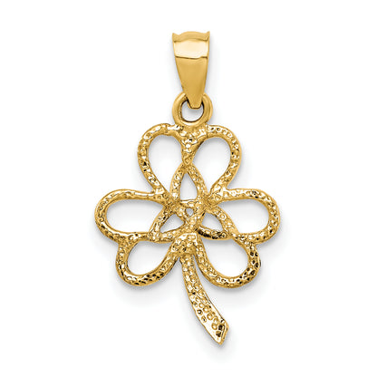 14K Yellow Gold Polished Trinity Clover Pendant
