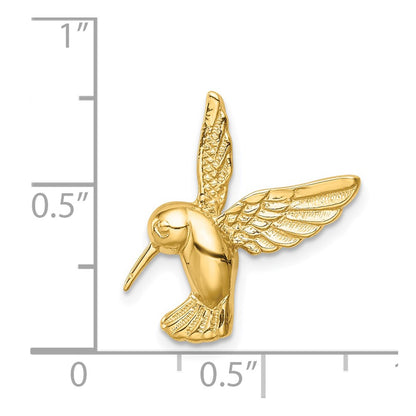 14K Yellow Gold Polished Hummingbird Chain Slide
