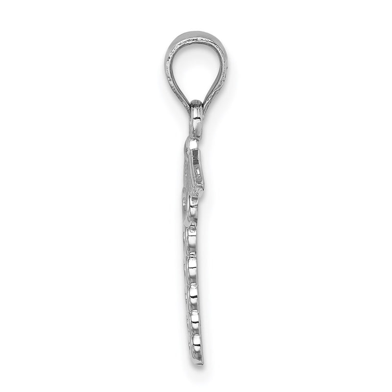 14K White Gold Polished Medical Symbol Pendant